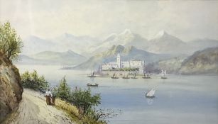 E ST. JOHN "Italian Lake Scene", watercolour, signed lower left, image size approx 27.