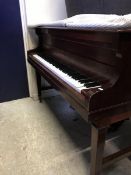 A John Broadwood & Sons of London "Broadwood Barless" grand piano together with a mahogany and