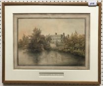 WILLIAM PAYNE "Country house by lake" pen and ink and watercolour signed and dated 1806 lower right