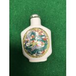 An early 20th Century Chinese porcelain snuff bottle with dragon decoration