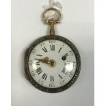 A 19th Century French gold faced open pocket watch,