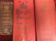 One volume "Debrett's Peerage, Baronetage and Knightage" 1884, one volume "Burke's Peerage,