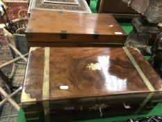 A 19th Century mahogany and brass bound writing slope,