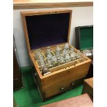 An early 20th Century ash-cased apothecary's chest,
