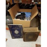 A box of various collectors plates,