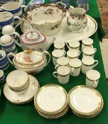 A collection of various china wares to include eleven Royal Doulton Clarendon coffee cans and