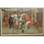 AFTER CECIL ALDIN "The card game" colour print