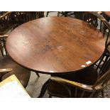 Two oak circular pedestal tripod tables in the 18th Century manner