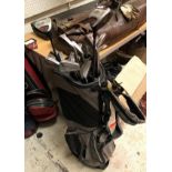 A Biomagnetic Dual Strap golf bag and contents of eighteen various golf clubs including Precision,