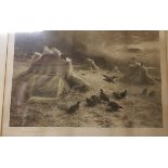 AFTER JOSEPH FARQUHARSON "Partridge coming in on corn stooks" black and white engraving signed in