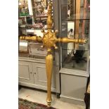 A 19th Century giltwood and gesso ecclesiastical hanging cross of large proportions with central