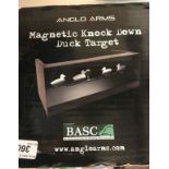 A magnetic Knockdown Duck Target game by Anglo Arms and a set of four folding knives