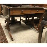 A modern mahogany sofa table