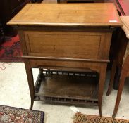 An Edwardian oak and parquetry-banded drinks cabinet,