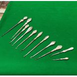 Eleven various silver handled button hooks various dates and makes