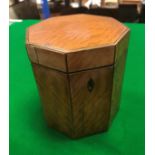 A 19th Century mahogany and inlaid octagonal single section tea caddy