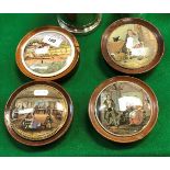 A collection of four Victorian pot lids including "The room in which Shakespeare was born 1564