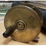 A Hardy brass Birmingham 4½" plate wind reel