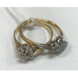 Two eighteen carat gold and diamond set rings