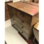 A 19th Century mahogany square-front chest of two short over three long drawers with knob handles,