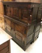 An oak court cupboard in the early 18th Century manner CONDITION REPORTS Approx