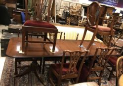 A harlequin set of seven Chippendale style mahogany dining chairs (six plus one),