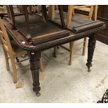 A circa 1900 mahogany extending dining table with single leaf