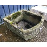 A natural stone D shaped trough CONDITION REPORTS Height approx 33 cm x width approx