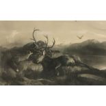 AFTER SIR EDWIN LANDSEER "Morning" engraved by THOMAS LANDSEER together with the companion print