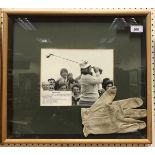 A framed and glazed picture of Lee Trevino,