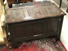 A circa 1700 oak coffer,