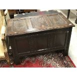 A circa 1700 oak coffer,