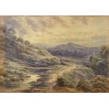 A COLEMAN "Landscape with Stream and Rolling Hills" watercolour signed and dated 1895 lower left,