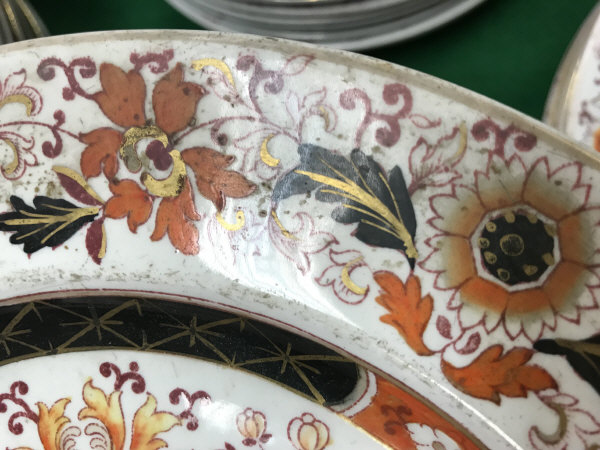 An Ashworths Ironstone Oriental design dinner service comprising thirty-nine large plates, - Image 11 of 14