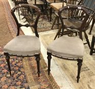 A pair of Victorian salon chairs each bearing paper label inscribed "From John Westley Cabinet