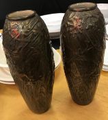 A pair of Royal Doulton bronze pottery "Keramet" vases circa 1905,
