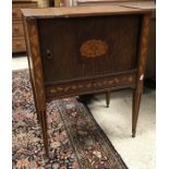 A 19th Century Dutch mahogany and marquetry inlaid pot cupboard,