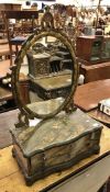 A 19th Century Anglo-Chinese black lacquered and gilt-decorated toilet mirror,