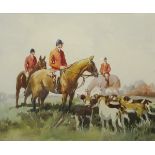 20TH CENTURY ENGLISH SCHOOL "Huntsman with hounds", watercolour, unsigned, together with "Timothy",