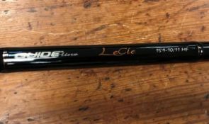 A Guide Line Le Cie 15' 9" three piece salmon fly rod 10/11 MF together with Guide Line rod tube