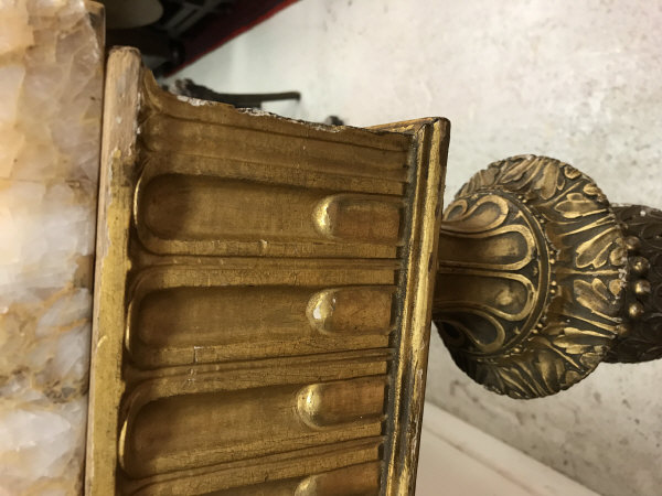 A carved giltwood and gesso console table in the 18th Century Continental manner, - Image 13 of 19