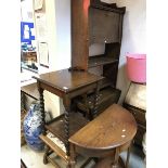 A collection of furniture to include a circa 1900 oak student's bureau, a 1920s oak bureau,