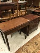 A 19th Century mahogany fold over tea table together with a 19th Century mahogany commode chest