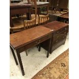 A 19th Century mahogany fold over tea table together with a 19th Century mahogany commode chest