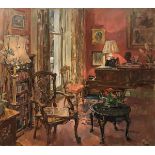 SUSAN RYDER "The music room Kensington Palace Gardens Terrace" an interior scene, oil on canvas,