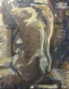 20TH CENTURY ENGLISH SCHOOL "Female nude study" oil on canvas unsigned together with MID 20TH