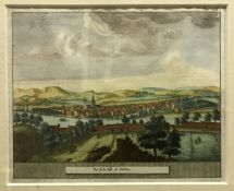 AFTER PIETER VAN DER AA "Perth bird's eye view" an 18th Century hand coloured copper engraving