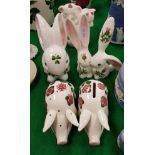 A collection of five pieces of Plichta Pottery including "Pig Clover" money box,
