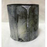 HILARY MAYO (Contemporary) - a hand-built stoneware vessel with dripped glaze detail,