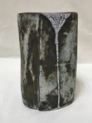 HILARY MAYO (Contemporary) - a hand-built stoneware vessel with dripped glaze detail,